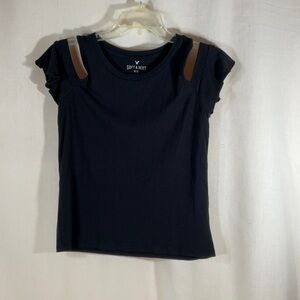 American Eagle Outfitters "Soft & Sexy" Ribbed BlackT-Shirt-Size Medium